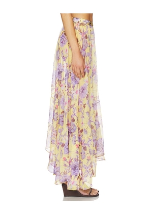 PatBO Peony Print Maxi Skirt in Yellow. Size XS. Also in S.