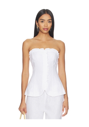 Posse Florence Strapless Top in White. Size XXS. Also in XS, S, M, L.