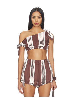 Posse Rosie Tie Top in Brown. Size XXS. Also in XS, S, M, L.