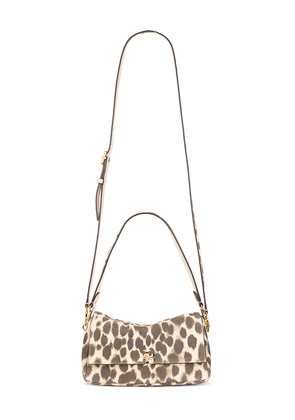 Tory Burch Charlie Suede Small Shoulder Bag in Brown.