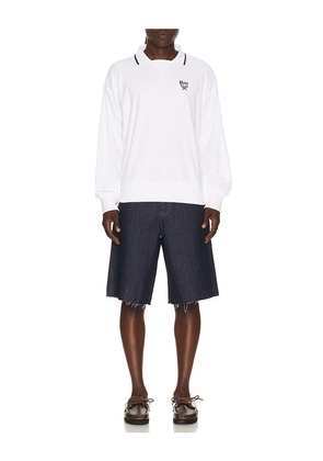 Polo Ralph Lauren Lightweight Terry Tennis Logo Polo Sweatshirt in White. Size M. Also in S, L, XL/1X, XXL/2X.
