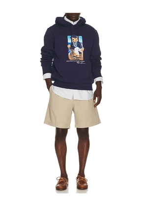 Polo Ralph Lauren Seasonal Fleece Novelty Newport Bear Sweatshirt in Navy. Size S. Also in M, L, XL/1X, XXL/2X.