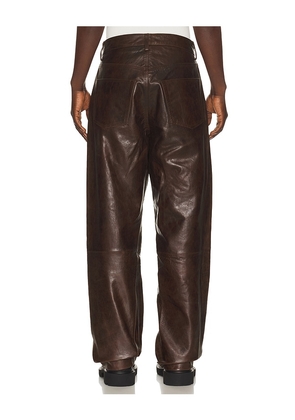 Sunflower Wide Twist Leather Pant in Chocolate. Size 32. Also in 31, 33, 34.