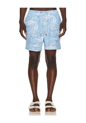 Vintage Summer Seersucker Stretch Volleys in Blue. Size S. Also in M, L, XL/1X, XXL/2X.