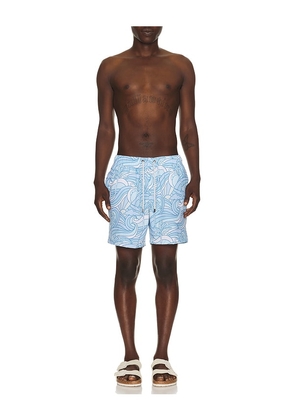 Vintage Summer Seersucker Stretch Volleys in Blue. Size S. Also in M, L, XL/1X, XXL/2X.
