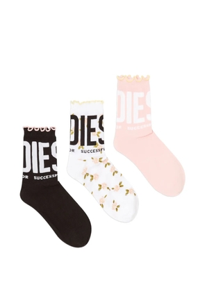 Diesel logo-print cotton socks (pack of three) - White