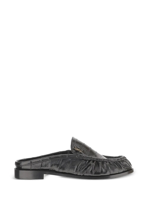 Saint Laurent Le Loafer crocodile-effect loafers - Black
