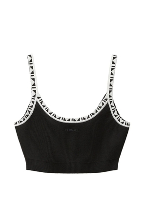 Versace viscose-blend jacquard crop top - Black