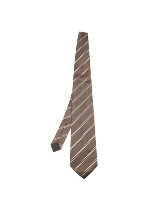 Lanvin Pre-Owned striped silk tie - Brown
