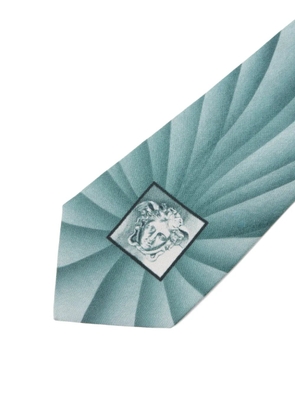 Versace printed silk twill tie - Blue