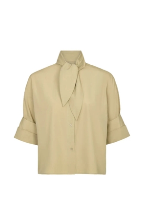 TWP tie-neck short-sleeve blouse - Neutrals