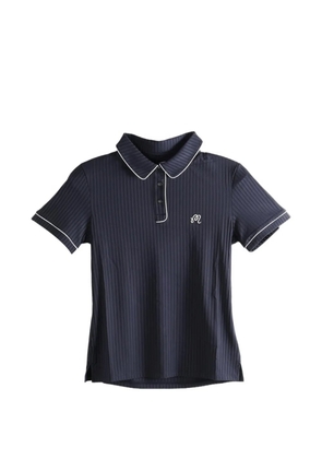 Malbon Golf Anna ribbed-knit piped polo shirt - Black