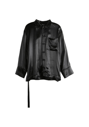 Ann Demeulemeester Coby belted satin-finish shirt - Black
