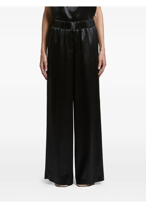 Peserico Aurea satin-finish elasticated-waistband trousers - Black