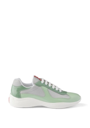 Prada patent-leather and technical-fabric America's Cup sneakers - Green