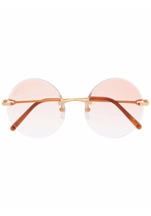Cartier Eyewear C Décor round-frame sunglasses - Gold