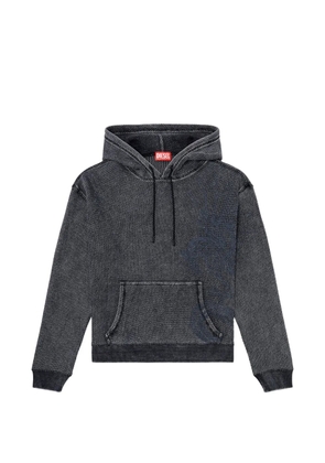 Diesel jacquard-mesh drawstring cotton hoodie - Grey