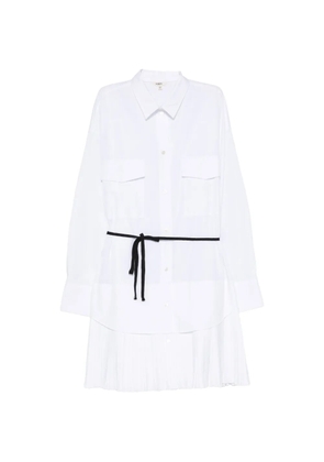 Barena pleated-skirt mini shirt dress - White