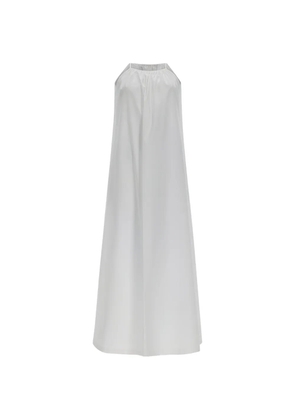 Max Mara halterneck gathered maxi dress - White