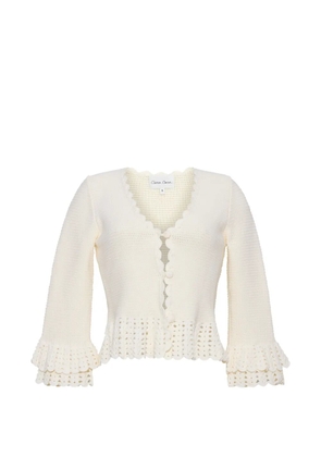 Cara Cara Pinky Cardi scalloped-trim ruffled cardigan - Neutrals