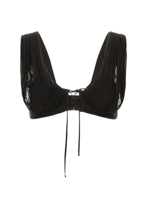 Giuseppe Di Morabito lace-up draped top - Black
