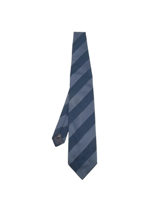 Emporio Armani Pre-Owned striped silk tie - Blue