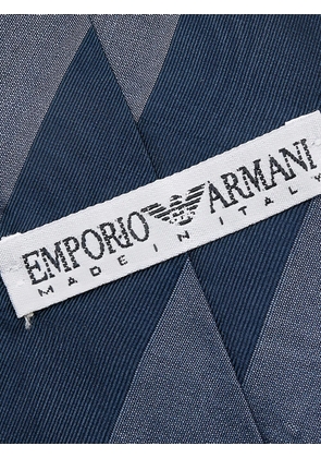 Emporio Armani Pre-Owned striped silk tie - Blue