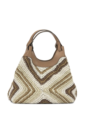 GIANNI CHIARINI Dua woven chevron-pattern tote bag - Neutrals