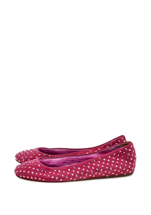 Le Silla crystal-embellished suede ballet flats - Pink