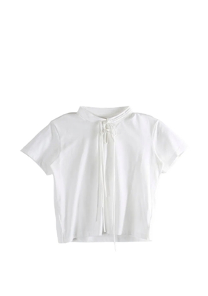 Y's tie-fastening T-shirt - White