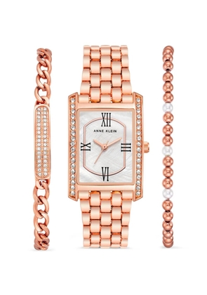 ANNE KLEIN classic crystal 37mm watch - White