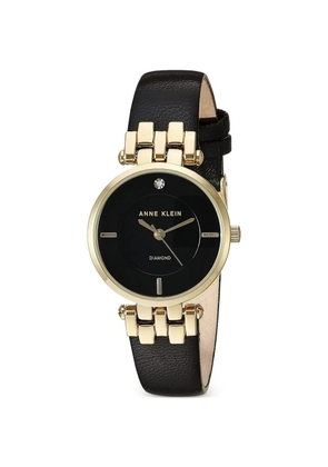 ANNE KLEIN classic diamond 28mm watch - Black