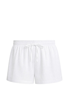 Seafolly crinkle-texture drawstring shorts - White
