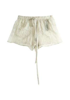 Ann Demeulemeester Nisa embroidered drawstring shorts - Neutrals