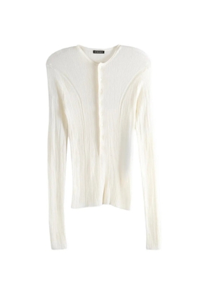 Ann Demeulemeester ribbed-knit long-sleeve T-shirt - White