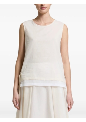 Peserico drawstring-side layered-hem top - Neutrals