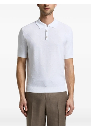 Peserico argyle-knit short-sleeve polo shirt - White