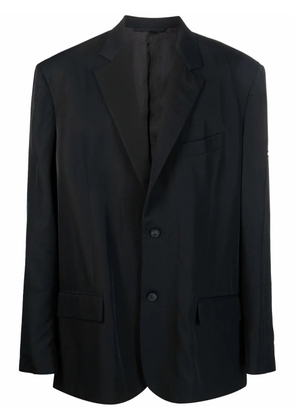 Balenciaga logo-patch cotton blazer - Black
