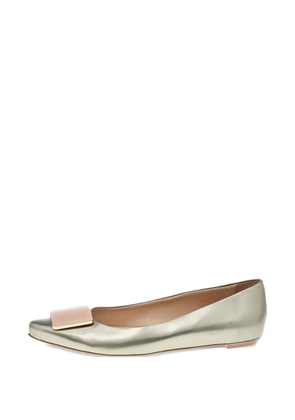 Tod's Vintage buckle-detail ballet flats - Silver