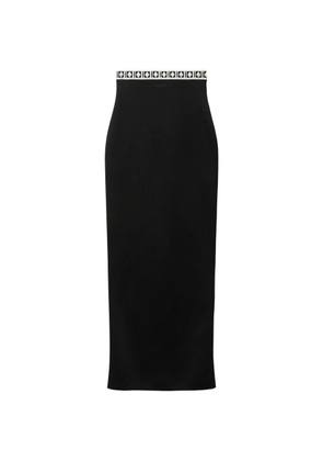 Versace viscose-blend jacquard long skirt - Black
