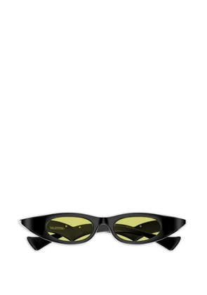 VALENTINO GARAVANI EYEWEAR V-logo geometric-frame sunglasses - Black