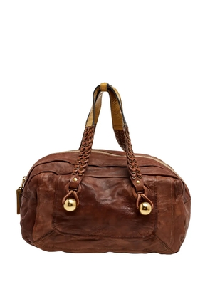Chloé Pre-Owned braided leather shoulder bag - Brown