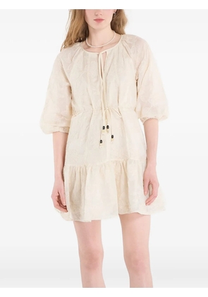 Desigual embroidered drawstring-waist dress - Neutrals
