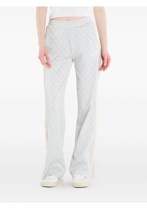 GUESS USA monogram-print side-stripe track pants - Grey