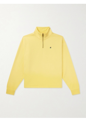 Aimé Leon Dore - Logo-Embroidered Cotton-Jersey Half-Zip Sweatshirt - Men - Yellow - M