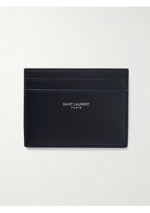 SAINT LAURENT - Logo-Print Leather Cardholder - Men - Blue