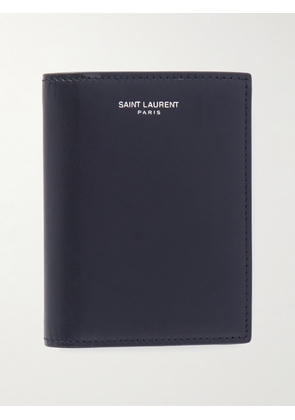 SAINT LAURENT - Logo-Print Leather Bifold Wallet - Men - Blue
