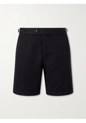 Mr P. - Straight-Leg Cotton And Linen-Blend Bermuda Shorts - Men - Black - 28