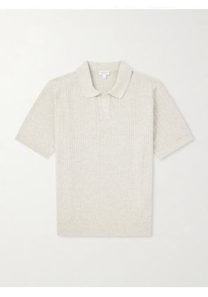 Sunspel - Vintage Cotton-Mesh Polo Shirt - Men - Neutrals - S