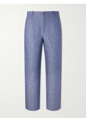 God's True Cashmere - Wide-Leg Linen Trousers - Men - Blue - S